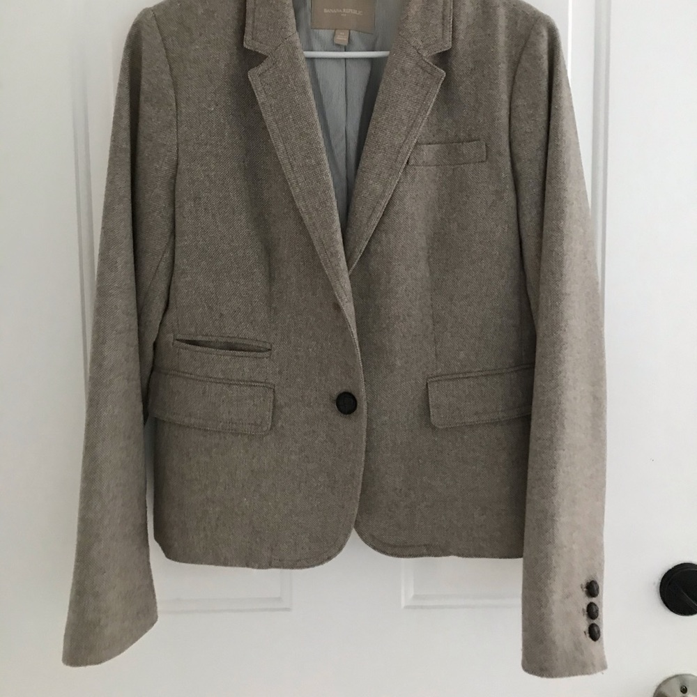 Banana Republic Tweed Tan Blazer